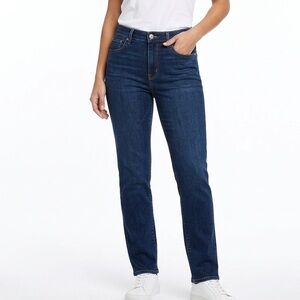 Levi’s High Rise Straight Jeans Women’s Size 31 Dark Wash Stretch Denim